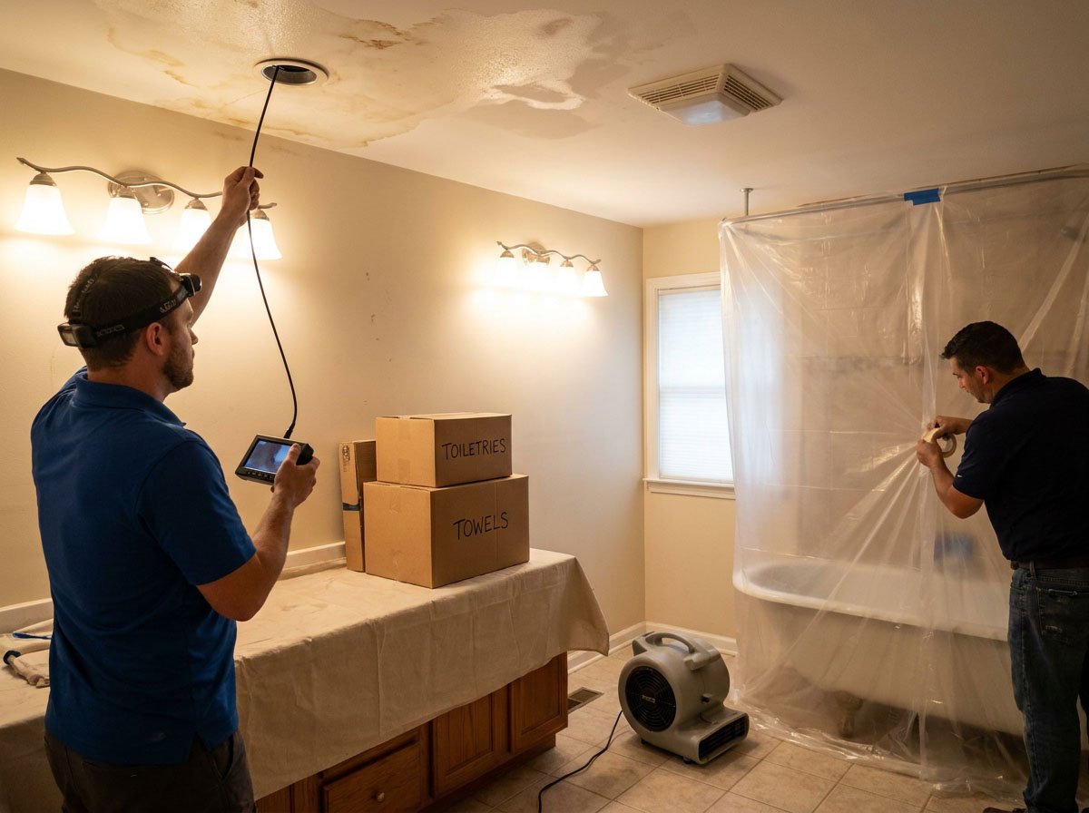 Water damage restoration project photo
